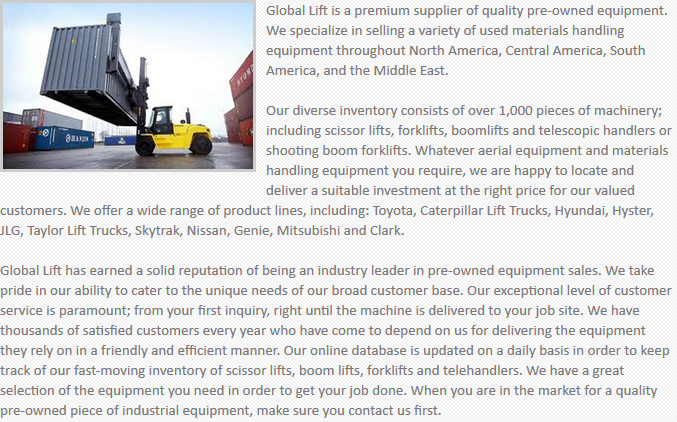 Global Lift Equipment Concord